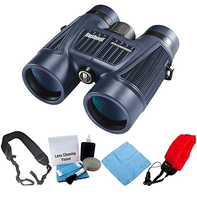 Bushnell 158042 H2O Waterproof/Fogproof Roof Prism Binoculars with Accessory Bundle