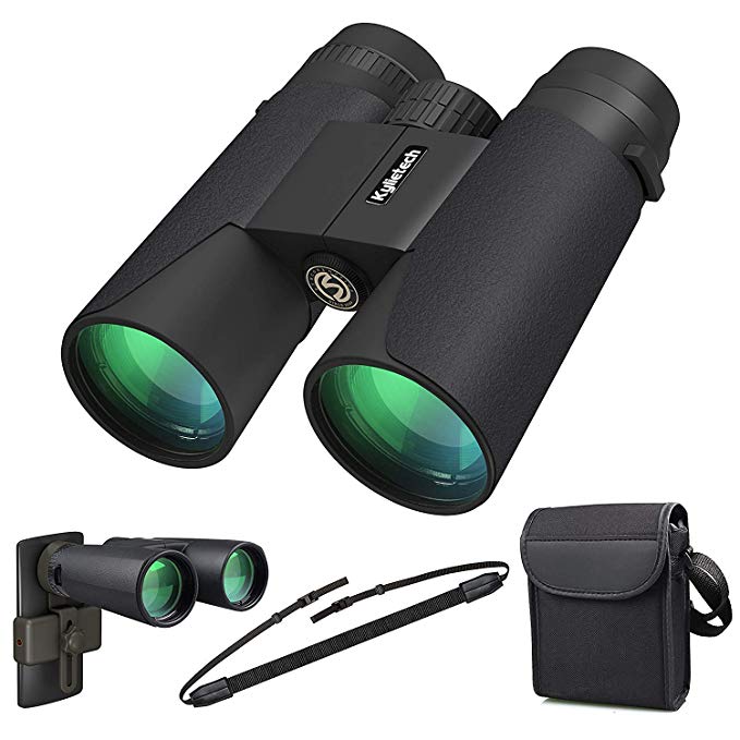 Kylietech 12x42 Binoculars for Adults, Compact HD Professional Binoculars for Bird Watching Travel Stargazing Hunting Concerts Sports-BAK4 Prism FMC Lens with Phone Mount Strap Carrying Bag