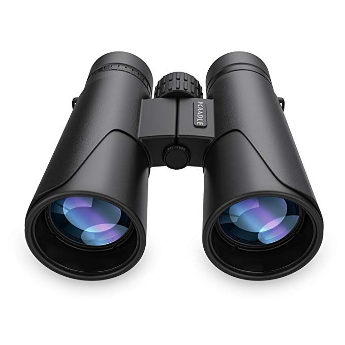 Pcradle 12X42 HD Binoculars. Lightweight and Compact for Clear Bird Watching Outdoor Sports Games and Concerts (Black-Black)