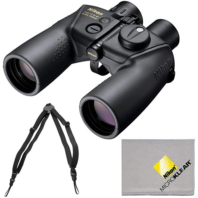 Nikon OceanPro 7x50 Global Compass Waterproof/Fogproof Binoculars with Case + Harness + Cleaning Cloth