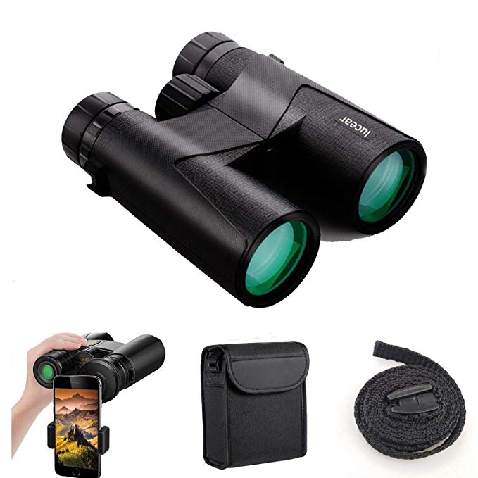 Binoculars for Adults Professional Binocular Compact for Bird Watching/Outdoor Sports, IP7 Waterproof Fog-Proof HD Optics Telescope BAK4 Prism FMC Lens with Smartphone Adapter (Black1)