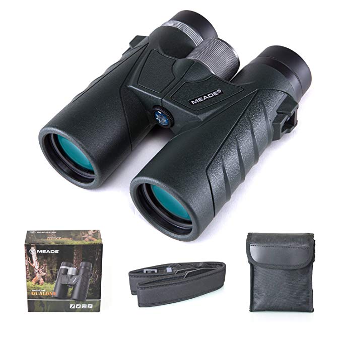 Meade 10x42 Binoculars for Adults, Compact HD Professional Waterproof Binoculars for Bird Watching Travel Stargazing Hunting Concerts Sports-BAK7 Prism FMC Lens-Army Green