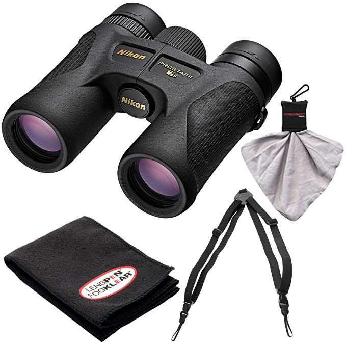 Nikon Prostaff 7S 10x42 ATB Waterproof/Fogproof Binoculars with Case + Easy Carry Harness + Cleaning Cloth Kit