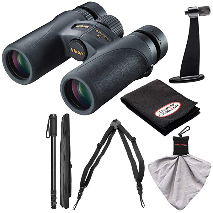Nikon Monarch 7 8x30 ED ATB Waterproof/Fogproof Binoculars with Case + Harness + Tripod Adapter & Monopod + Kit